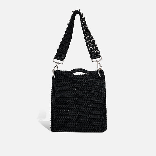 THE PITA BAG — hand-crocheted leather crossbody bag, front view | PROVE'M WRONG